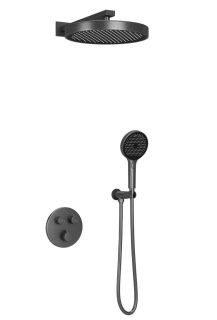 Душевая система Sancos SC3006GMG с термостатом чёрный матовый